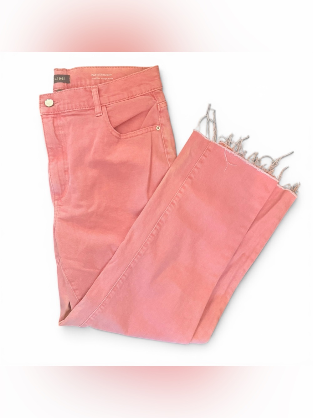 Vintage DL Jeans DL1961 Jeans Coral Pink Frayed Hem Wide Leg Size 31